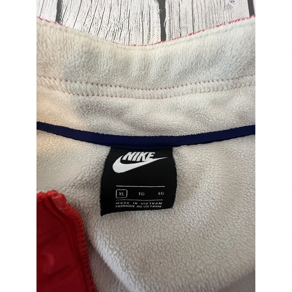 NIKE NSW HALF-ZIP TOP Color Block Cropped Fleece Pullover size XL 938963-258